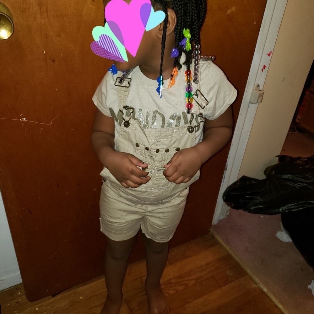 Kids khaki overall short set jumper